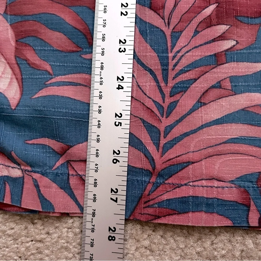 Tommy Bahama Original Fit Tropical Print Silk Short Sleeve Button Down Shirt